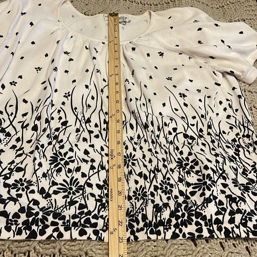 CD Daniels Black & White Short Sleeve Sweater Women’s Size 1X gradating pattern - Picture 7 of 8